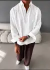 Fresh Keten Gömlek Beyaz