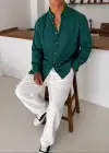 Fresh Keten Gömlek Yeşil