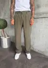 Modal Kumaş Baggy Pantolon Haki