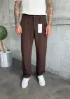 Pileli Kumaş Baggy Pantolon Kahve