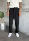 Pileli Kumaş Baggy Pantolon Siyah
