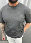 Triko Yıldız Detaylı Tshirt Füme