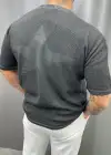 Triko Yıldız Detaylı Tshirt Füme