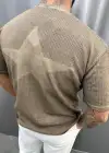 Triko Yıldız Detaylı Tshirt Kahve