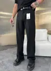 Yüksek Bel Pileli Kumaş Baggy Siyah