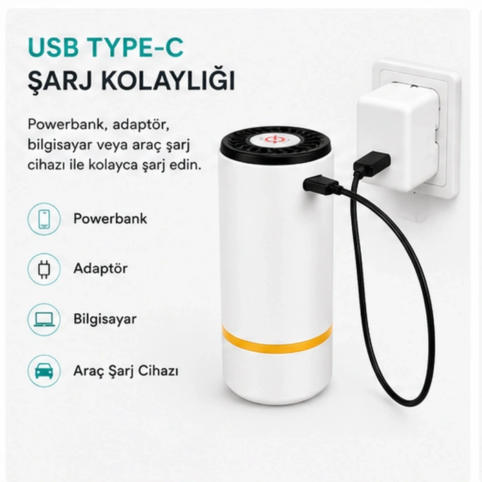 3D Filament Vakum Pompası Type-C Şarjlı Mini Vakum Cihazı