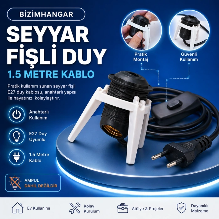 Seyyar Fişli Duy