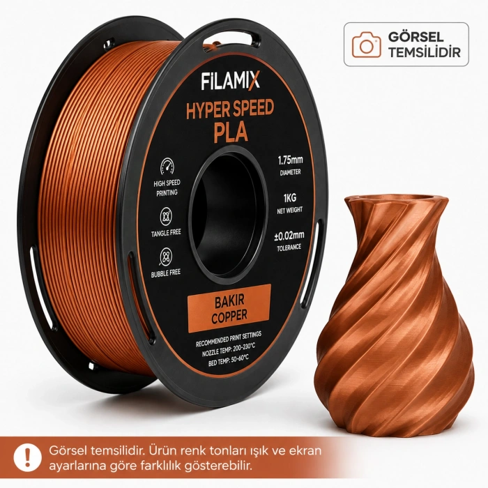 Filamix Hyper Speed PLA Bakır 1.75mm 1KG | Copper PLA