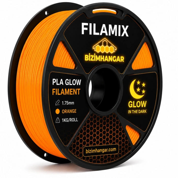 Filamix PLA Glow Filament 1.75mm Orange/Turuncu 1Kg