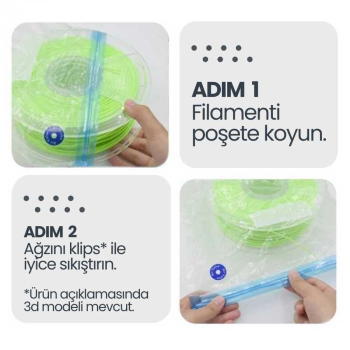 Filament Saklama Poşeti ve Vakum Pompa Kiti - 10 Poşet 4 Yorumlar