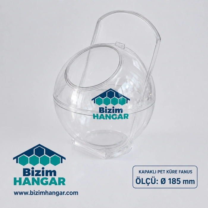 Kapaklı Şeffaf PET Küre Fanus 185 mm – 3D Baskı Ürünleri İçin Ambalaj ve Sergileme Kabı 10 Adet