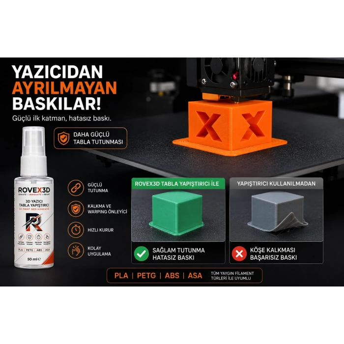 Rovex3D 3D Yazıcı Tabla Yapıştırıcısı 50 ml