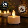 Tealight LED Mum Seti 24 Adet – Pilli, Dumansız, Güvenli Dekoratif Aydınlatma