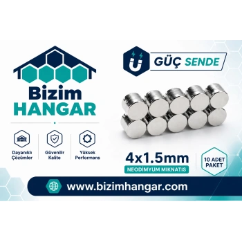 4x1.5mm Neodimyum Mıknatıs – 10’lu Paket