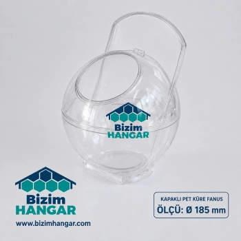 Kapaklı Şeffaf PET Küre Fanus 185 mm – 3D Baskı Ürünleri İçin Ambalaj ve Sergileme Kabı 10 Adet