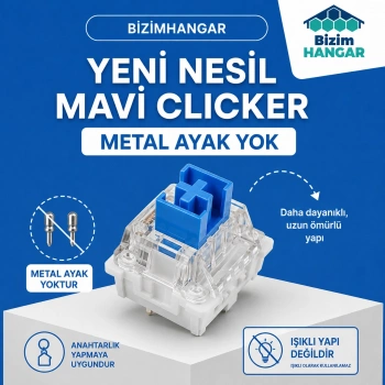 Mavi Clicker - Blue Switch Toptan 10 lu Ayaksız