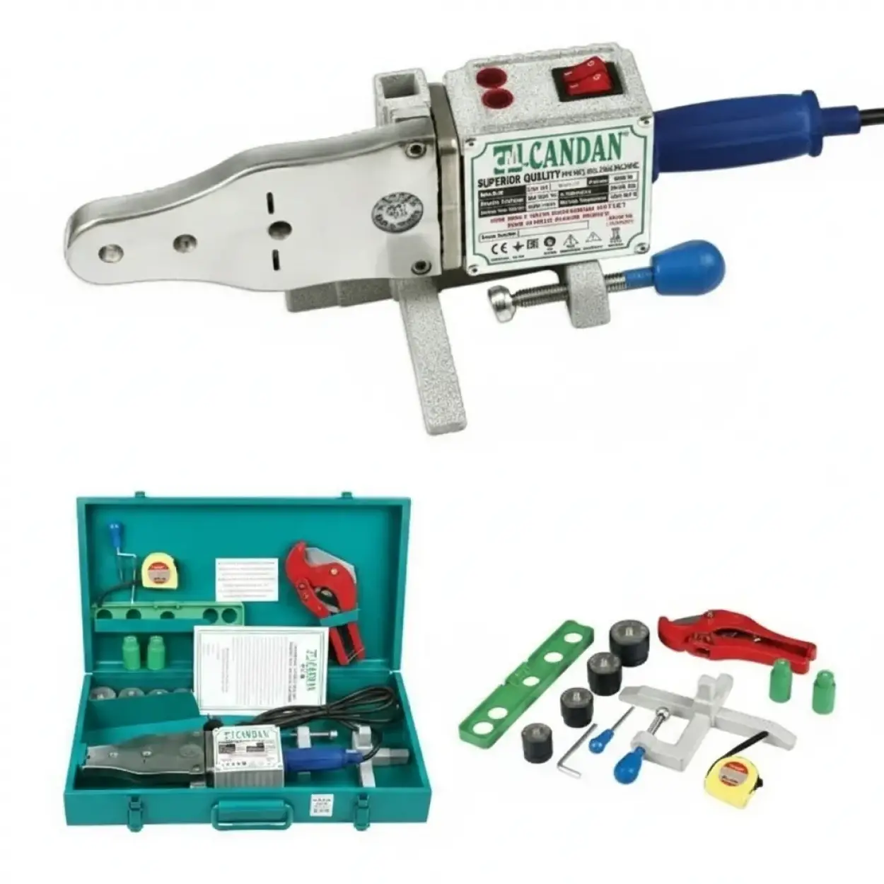 CANDAN - PPRC BORU KAYNAK MAKİNESİ SETİ 850W+650W (75MME KADAR KAYNAK YAPABİLİR)