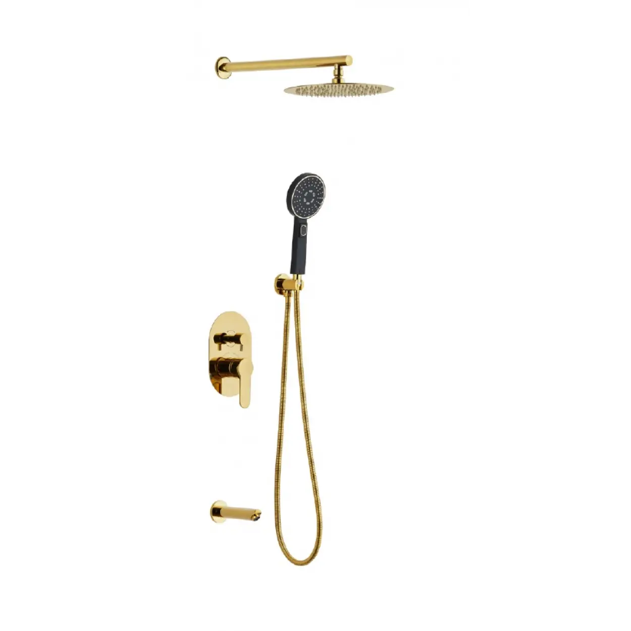 ANKASTRE BANYO TAKIMI YUVARLAK - GOLD ( 3 YÖNLÜ )