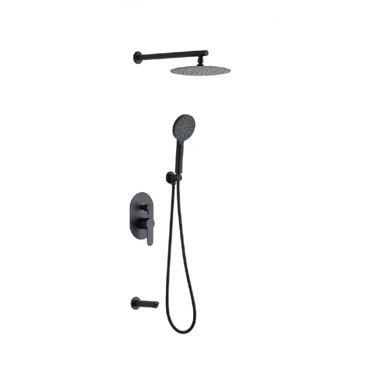 ANKASTRE BANYO TAKIMI YUVARLAK - SİYAH ( 3 YÖNLÜ )