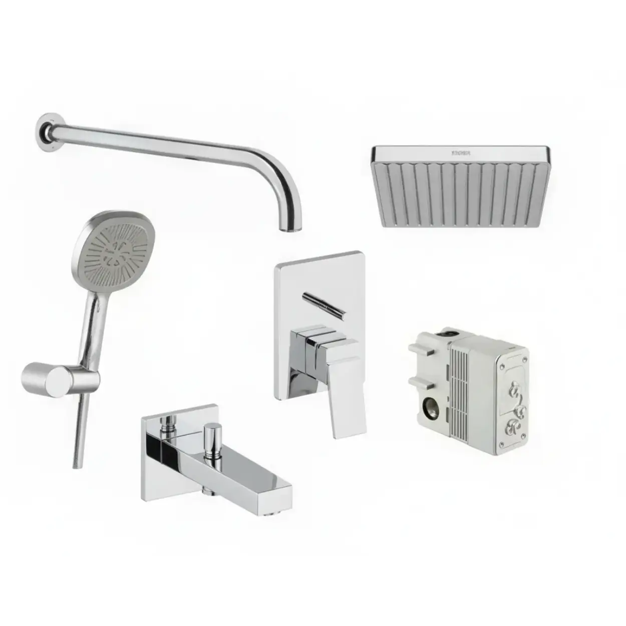 ARTEMA - Minimax Square Ankastre Banyo Seti, Krom ( A41949, A43732, A45915, A45913, A45652, A43595) Krom