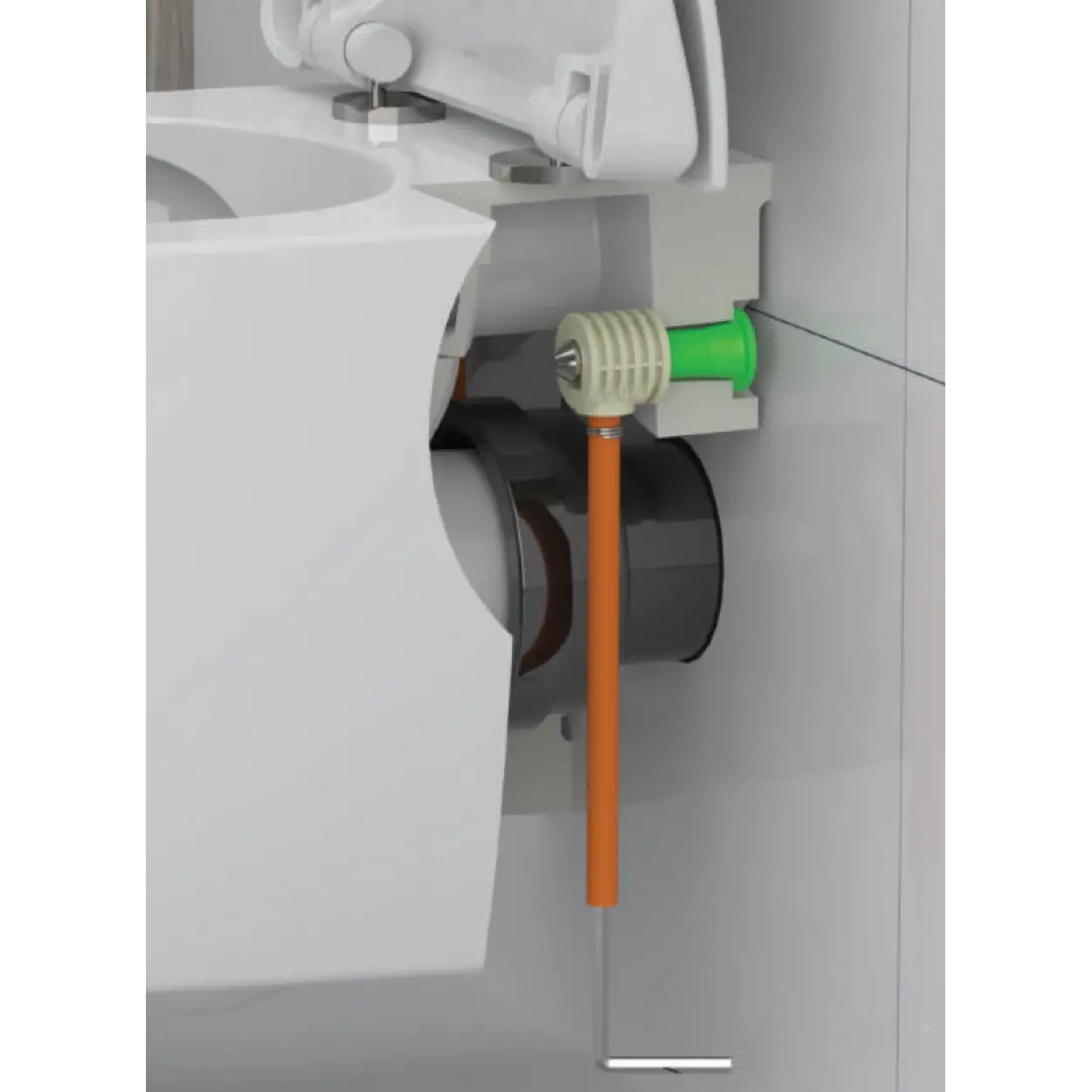 ASMA KLOZET GİZLİ MONTAJ SETİ T1 - ALTTAN MONTAJ + SABİTLEME BORULU