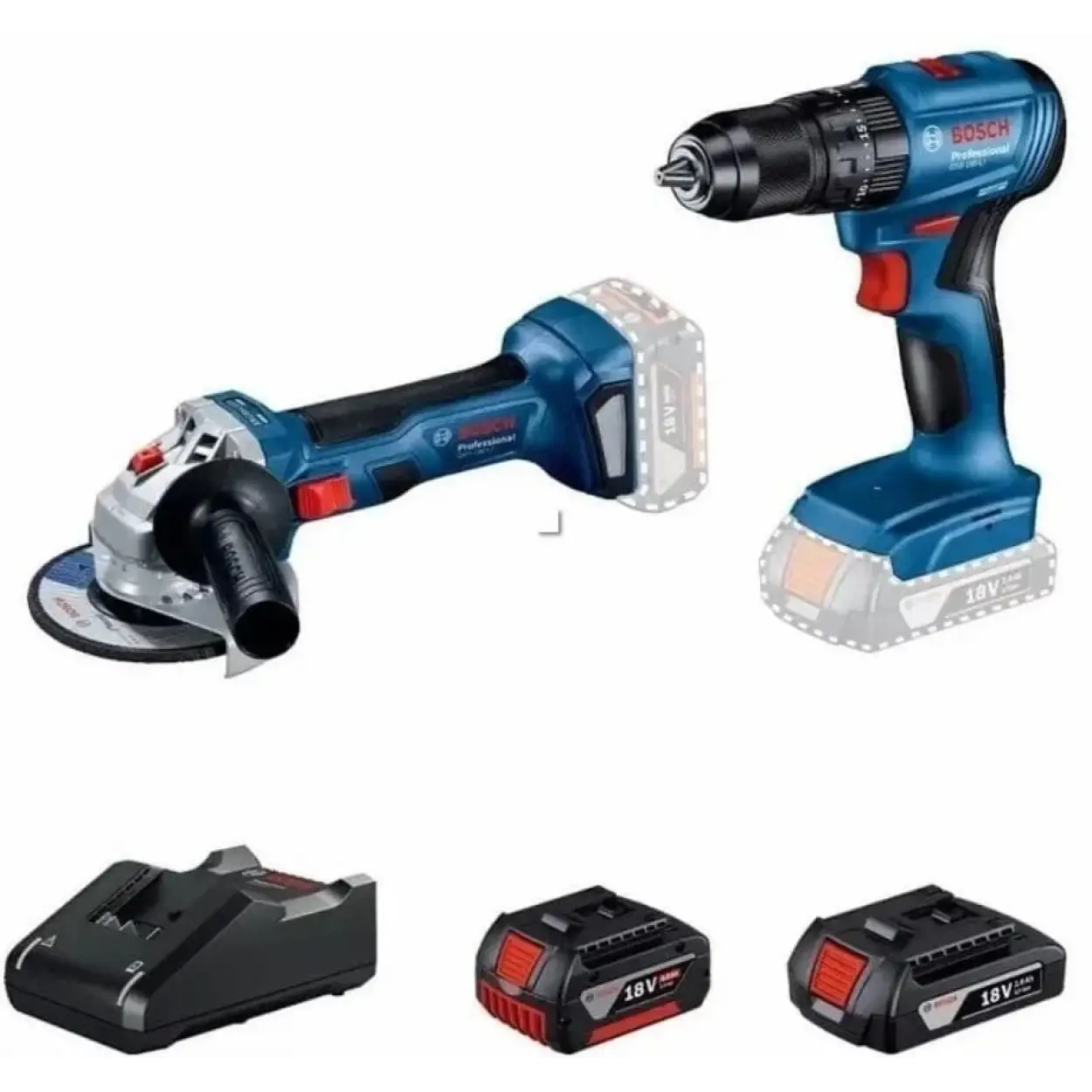 Bosch GWS 180-LI + GSB 185 Akülü Taşlama ve Darbeli Matkap Seti