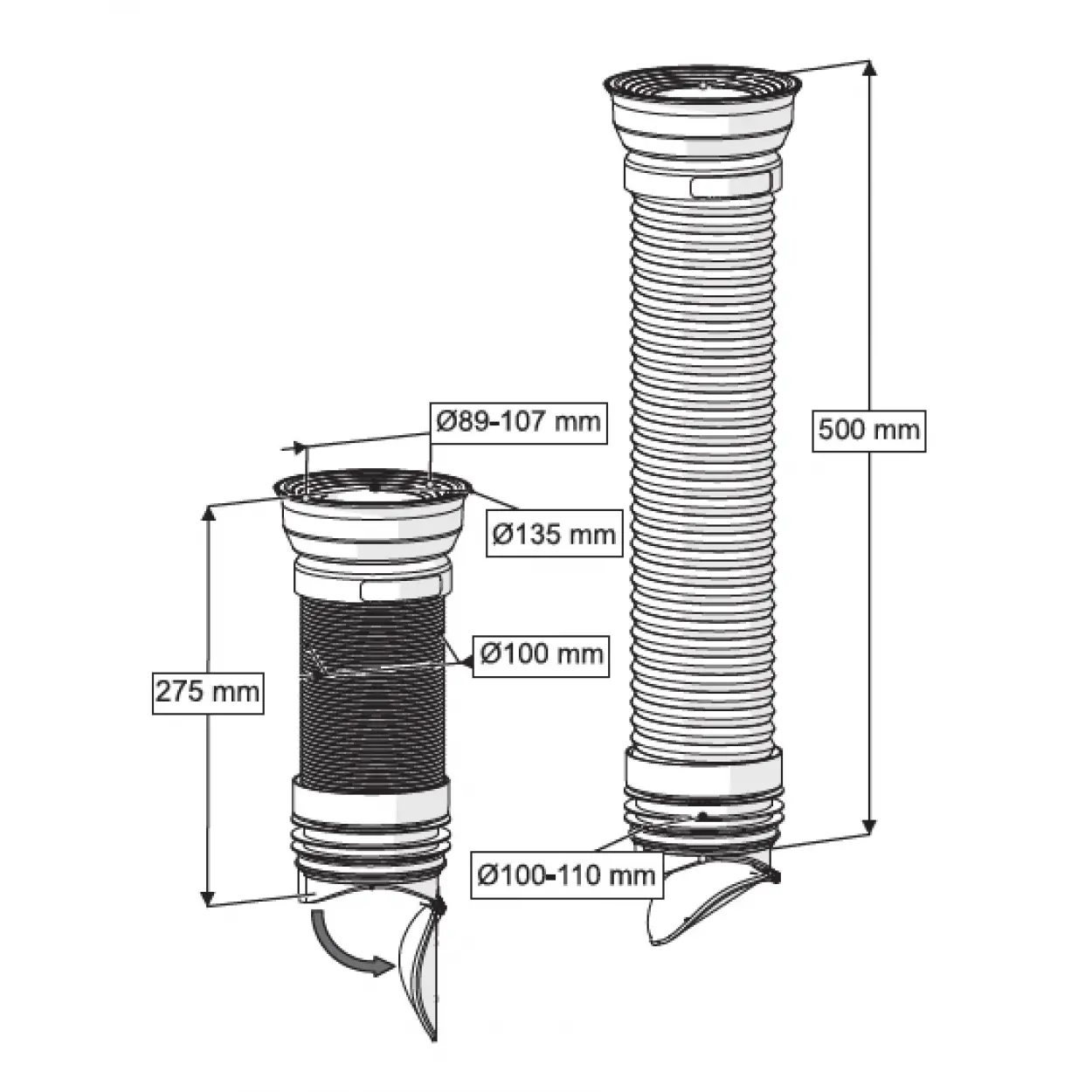ÇEKVALF KEMİRGEN BARİYERLİ KÖRÜKLÜ KADA Q100X500 mm
