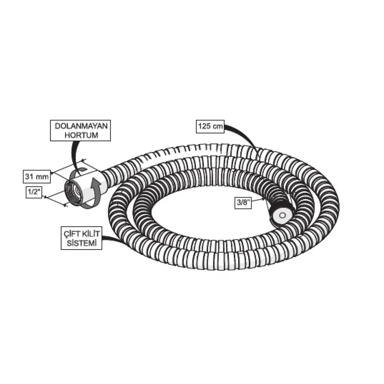 CONSOLATUS PASLANMAZ ÇELİK HORTUMLU TAHARETMATİK (ALTIN)