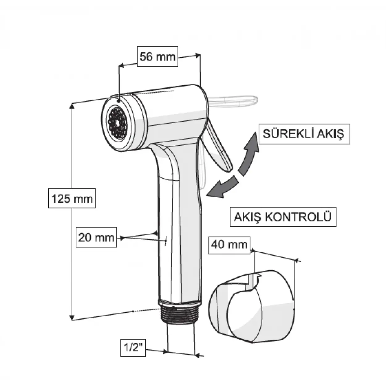 CONSOLATUS PVC HORTUMLU TAHARETMATİK (SİYAH)