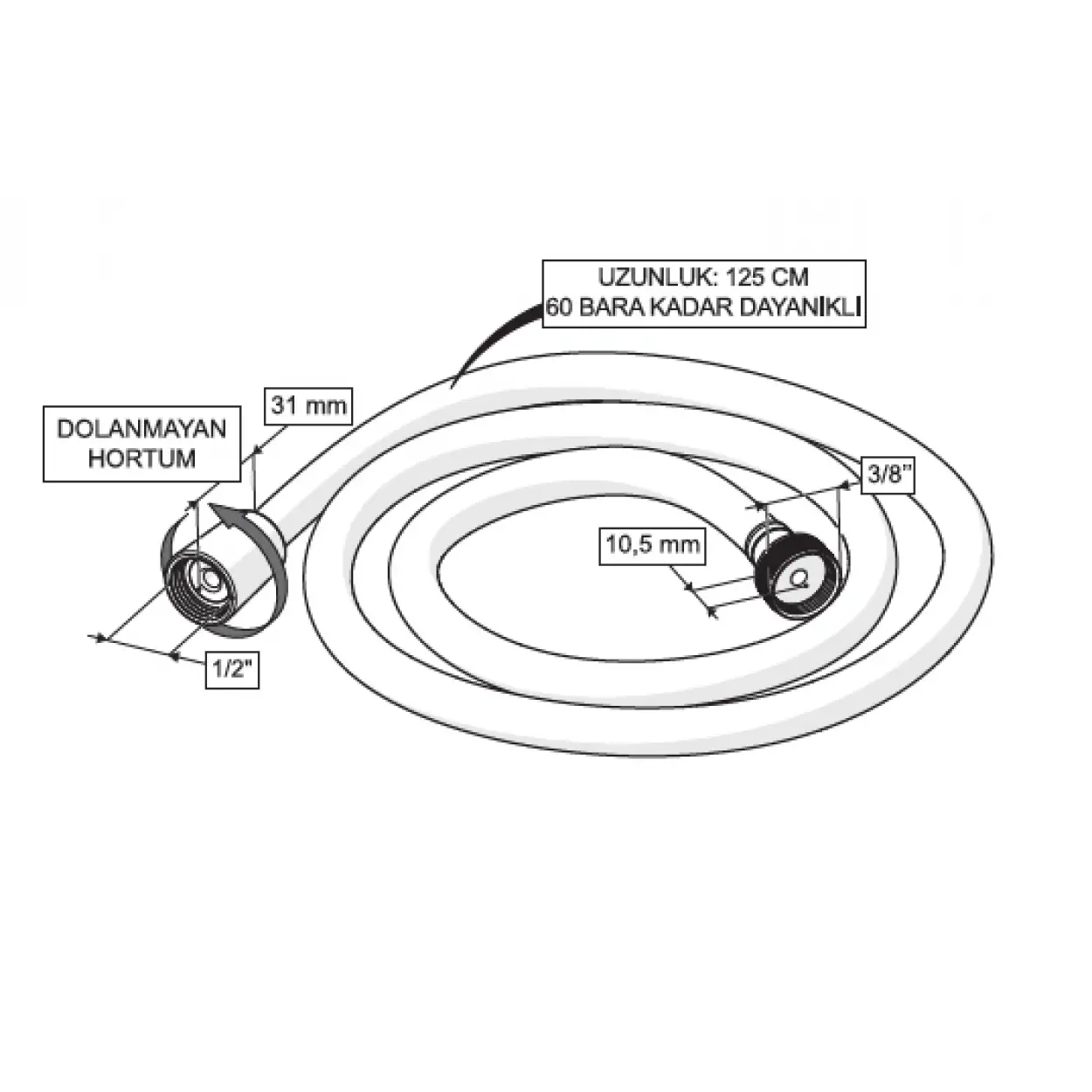 CONSOLATUS PVC HORTUMLU TAHARETMATİK (SİYAH)
