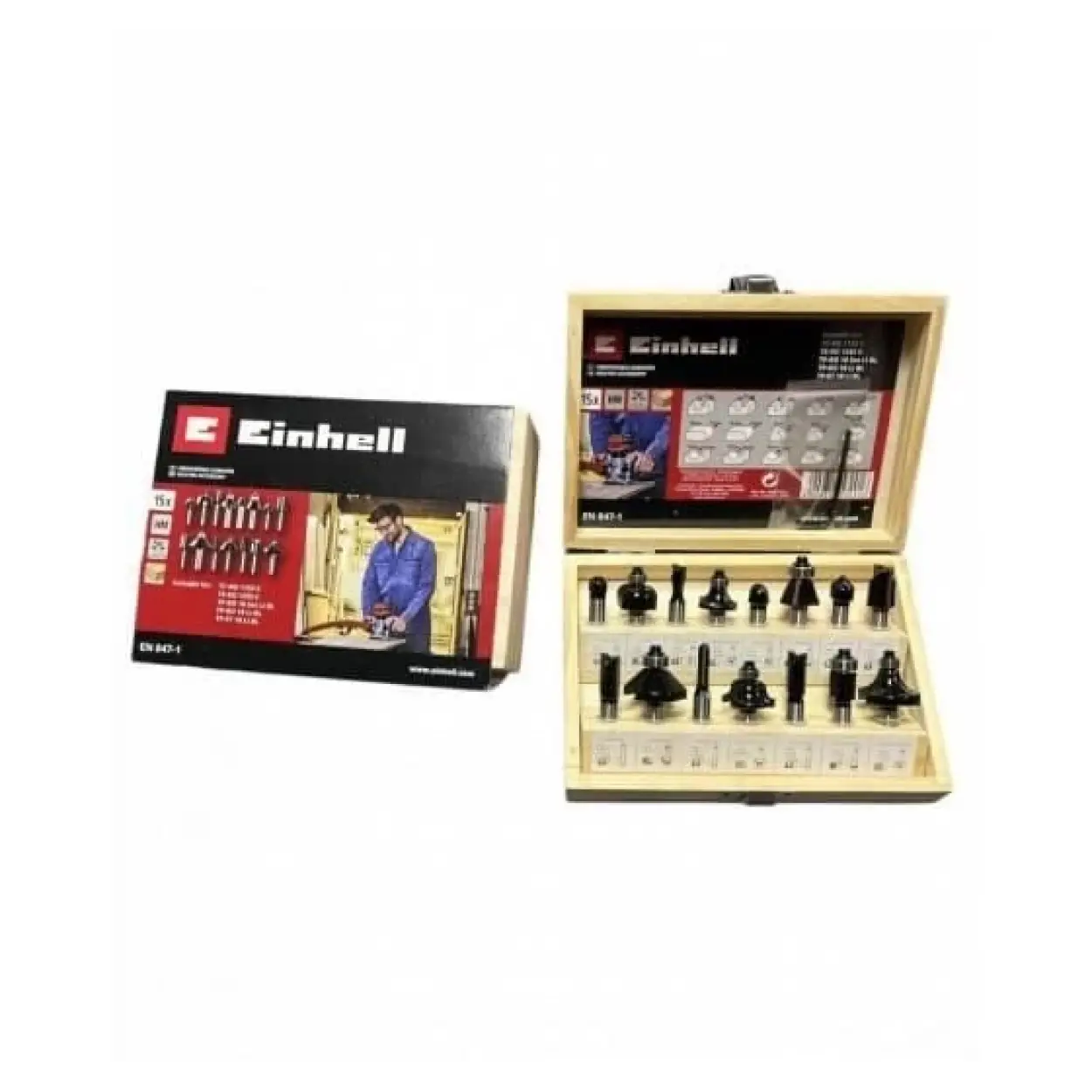 Einhell  15 Parça Karışık Freze Ucu Seti 8 mm Şaft