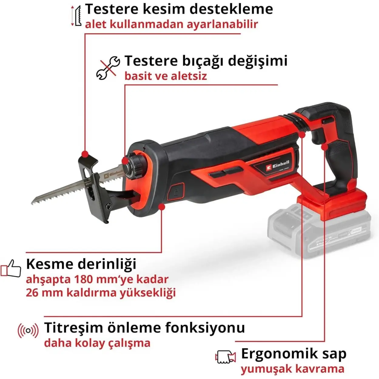 Einhell TE-AP 18 Li Solo Kılıç Testere