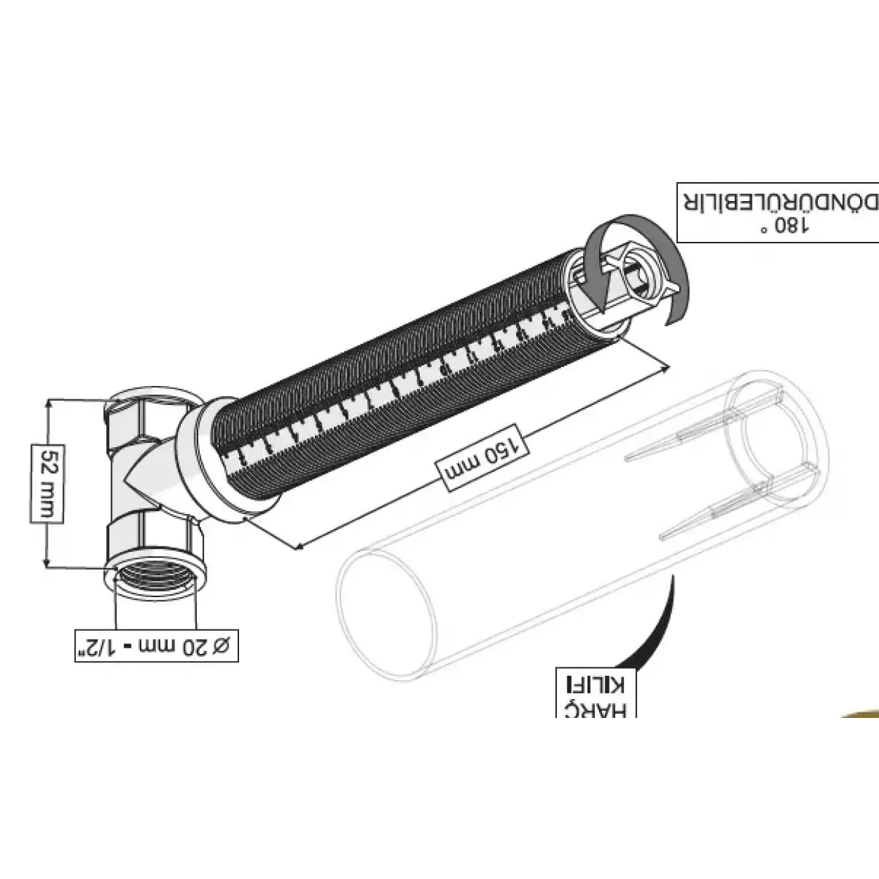 ELIXIR ANKASTRE ARA KESME VALFİ (PLASTİK VOLAN-1/2 PRİNÇ GÖVDE)