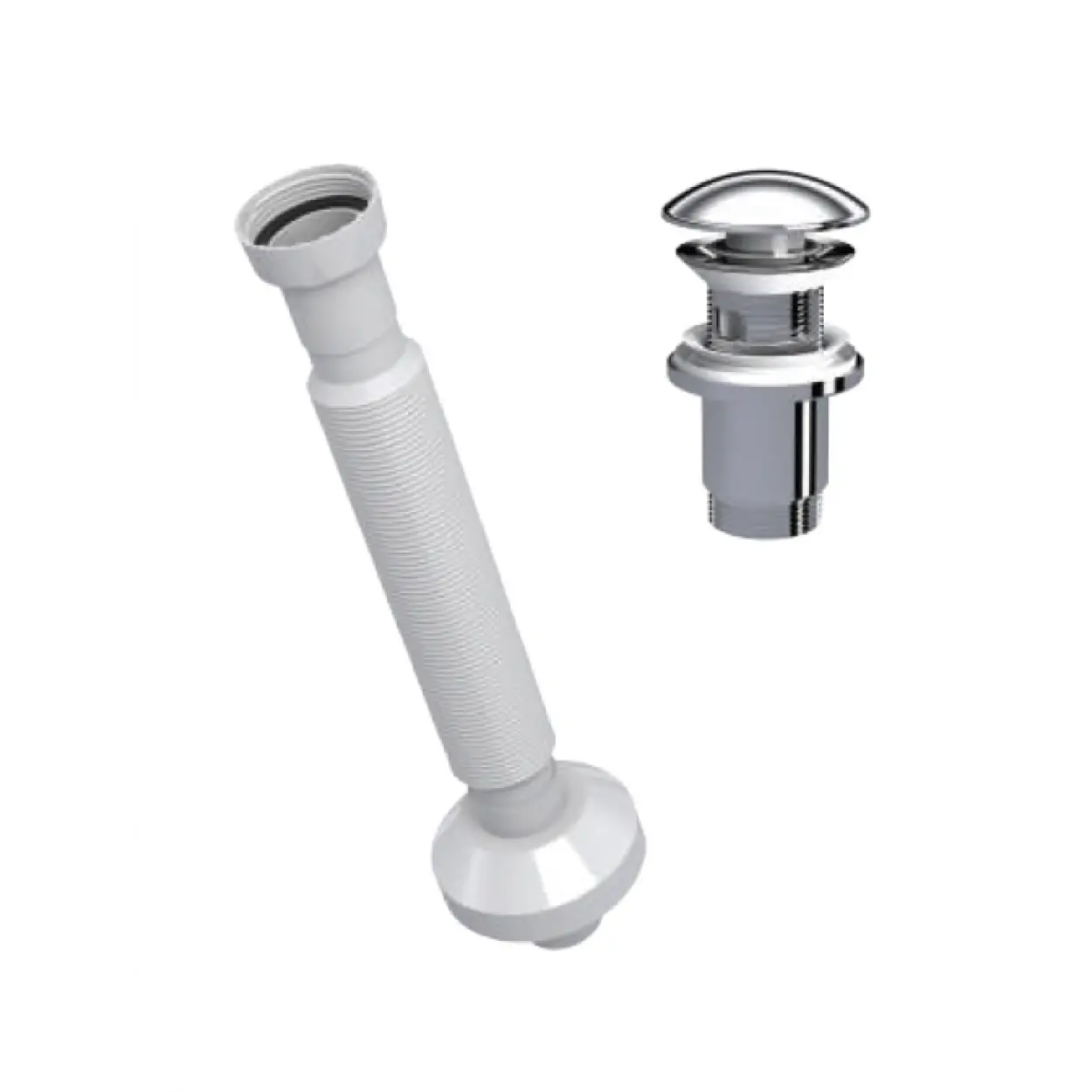 ELİXİR PUP - UP KÖRÜKLÜ SET (PARLAK KROM - SERAMİK BAŞLIK - TAŞMA DELİKLİ)