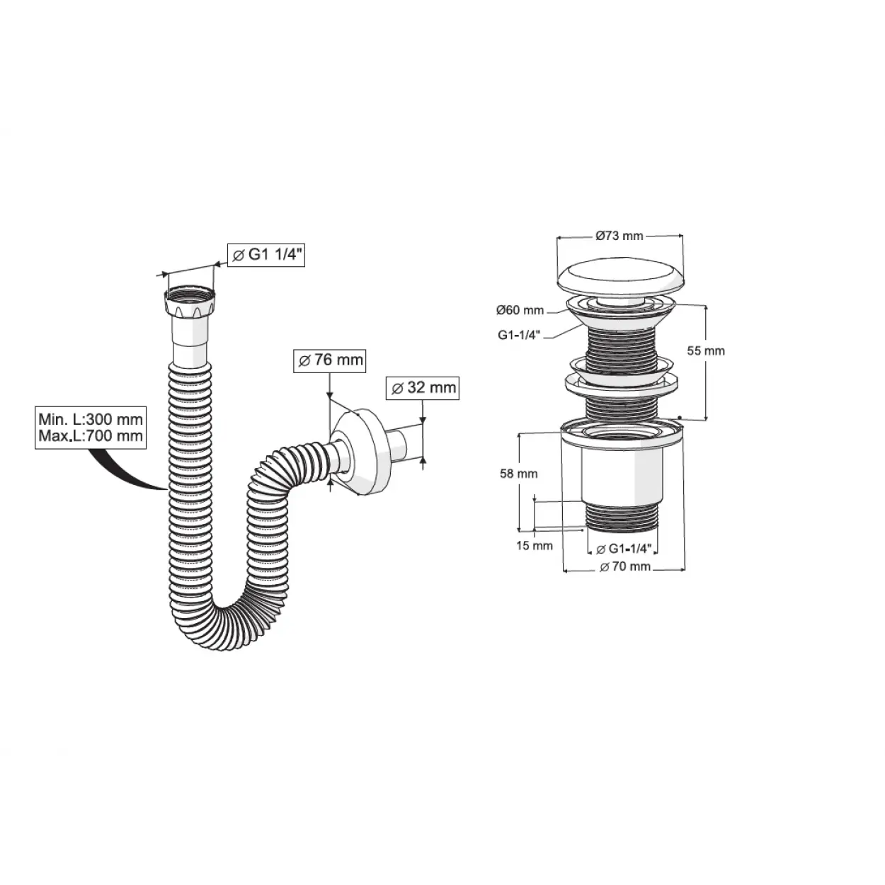 ELİXİR PUP - UP KÖRÜKLÜ SET (PARLAK ALTIN - SERAMİK BAŞLIK - TAŞMA DELİKSİZ)