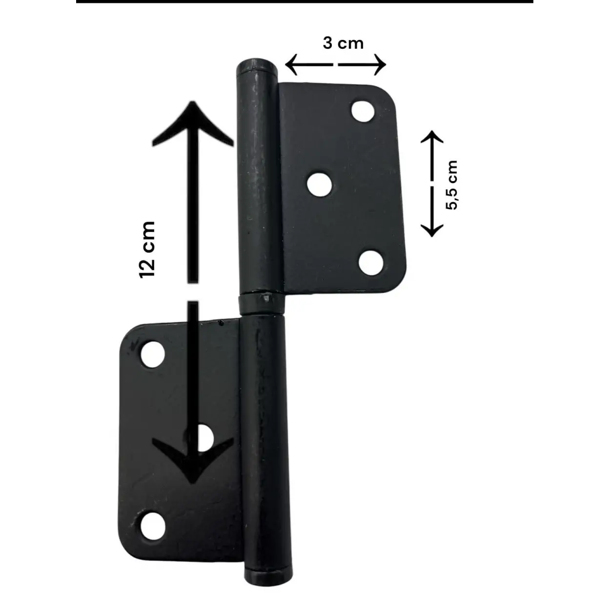 Ennalbur 12 cm Siyah Yönsüz Cerman Menteşe