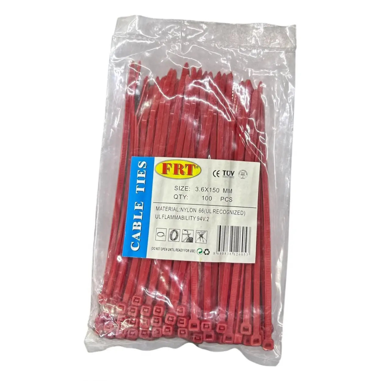 Ennalbur FRT Kırmızı 3,6X150 Kablo Bağı