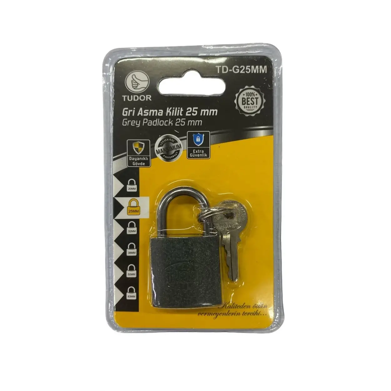 Ennalbur Tudor 25 mm Kısa Gri Asma Kilit