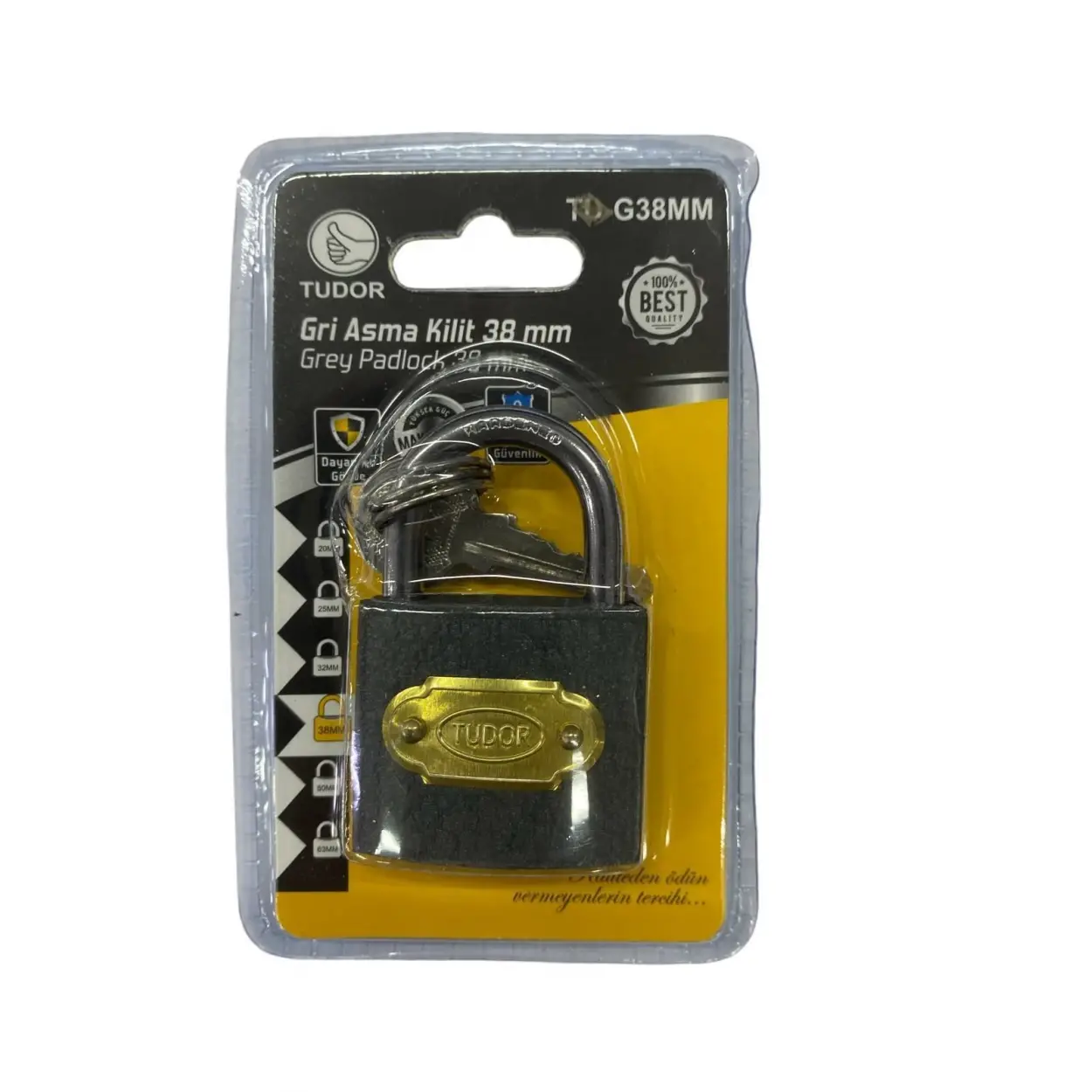 Ennalbur Tudor 38 mm Kısa Gri Asma Kilit