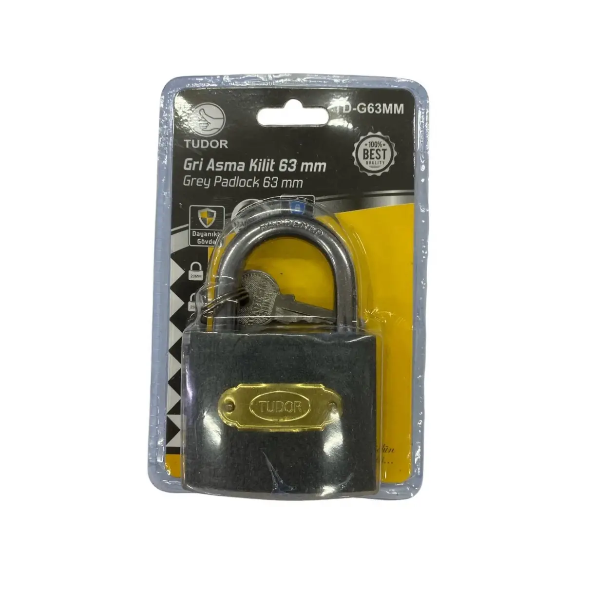 Ennalbur Tudor 63 mm Kısa Gri Asma Kilit