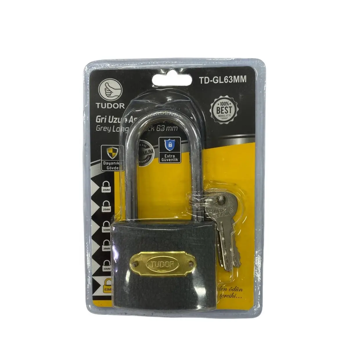 Ennalbur Tudor 63 mm Uzun Gri Asma Kilit