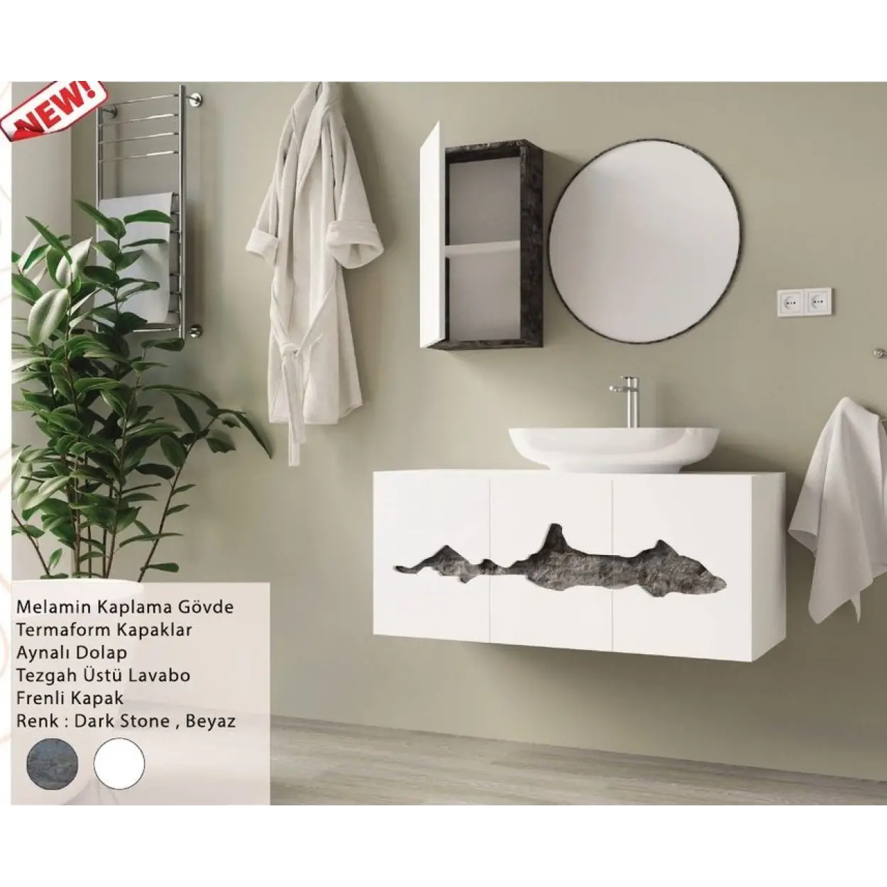ENSA Göksu 120 cm Banyo Dolabı Takımı