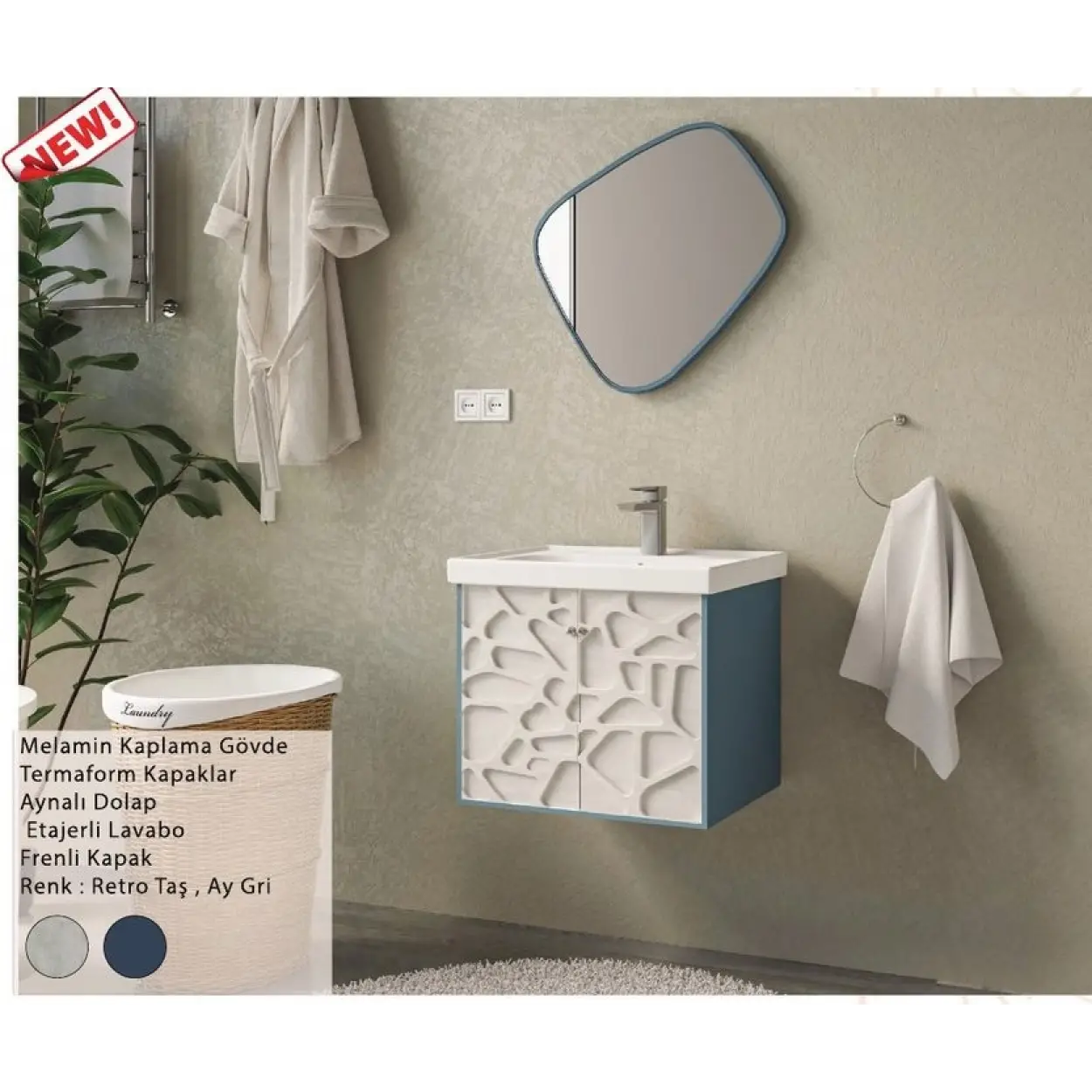 ENSA Hera 01 65 cm Banyo Dolabı Takımı