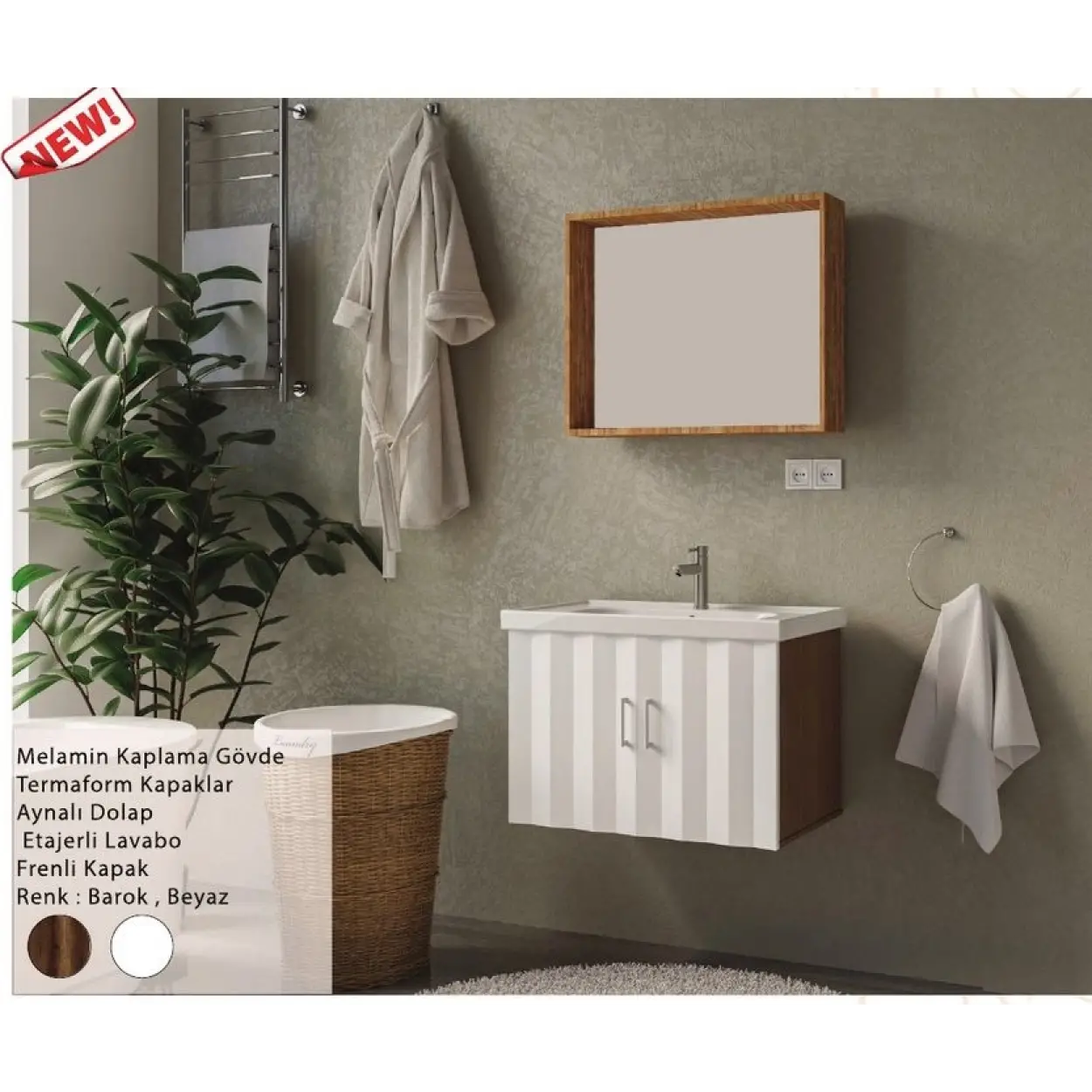 ENSA Apollon 65 cm Banyo Dolabı Takımı