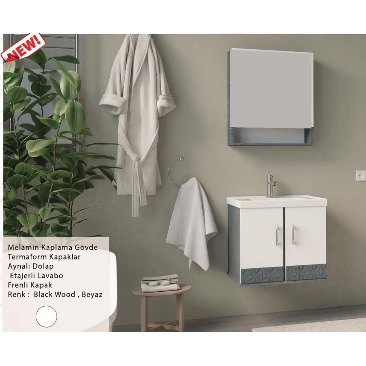 ENSA Dionisos 80 cm Banyo Dolabı Takımı