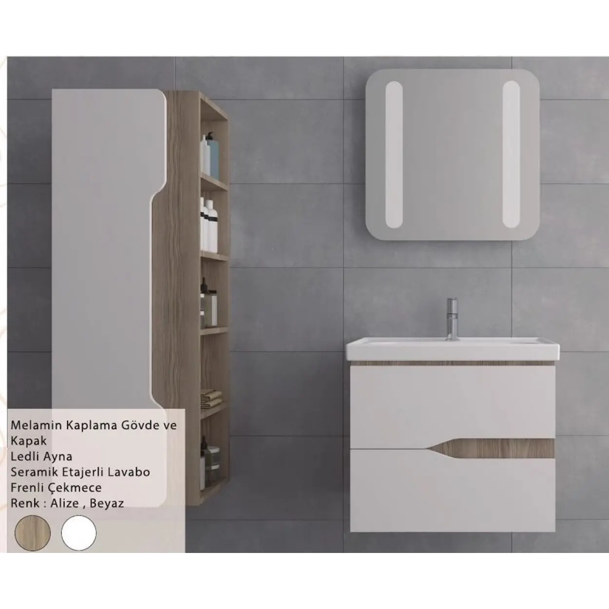 ENSA Tripolis 100 cm Banyo Dolabı Takımı
