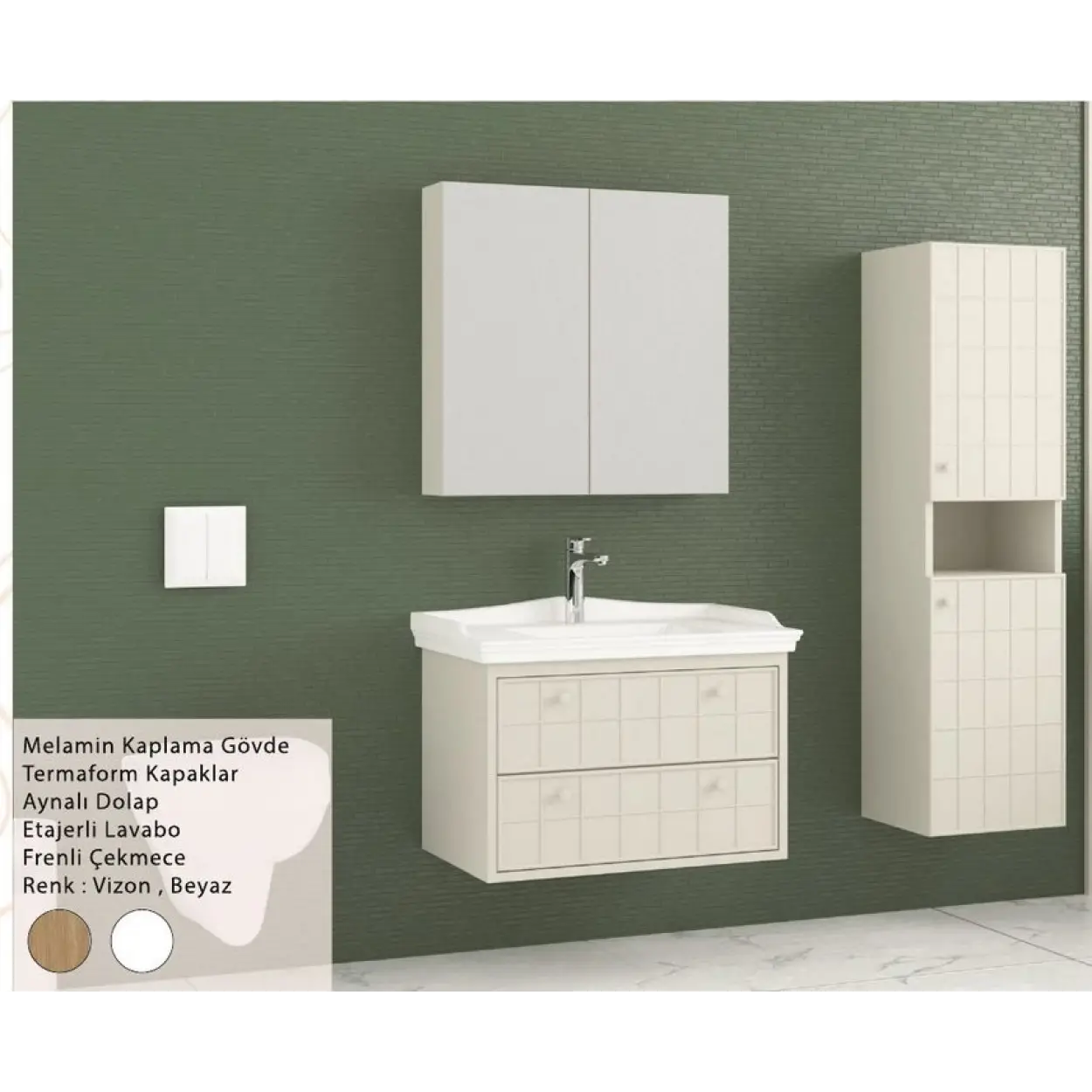 ENSA Alabanda 65 cm Banyo Dolabı Takımı