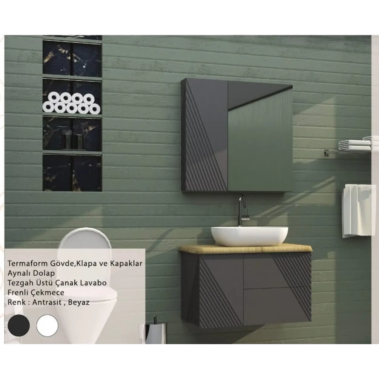 ENSA Lagina 100 cm Banyo Dolabı Takımı