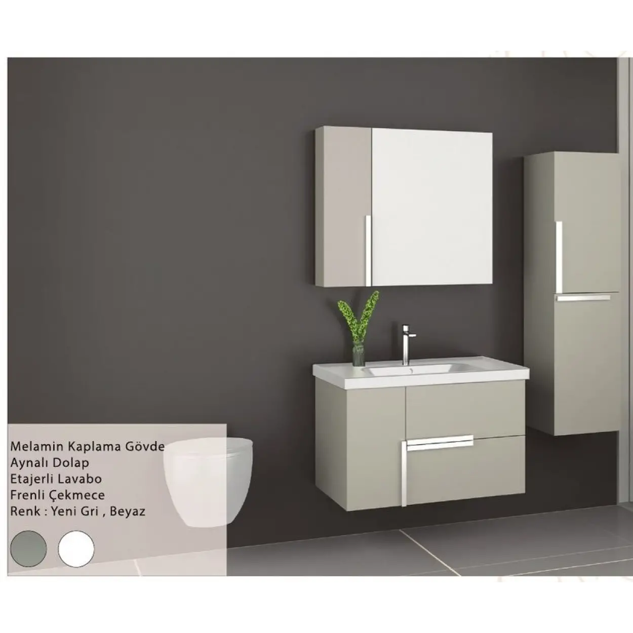 ENSA Tlos 100 cm Banyo Dolabı Takımı