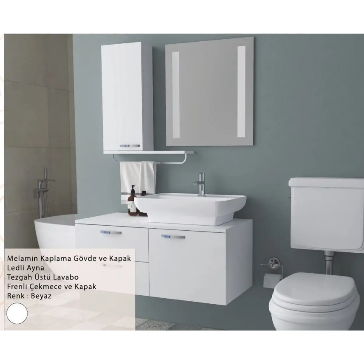 ENSA Paris 100 cm Banyo Dolabı Takımı